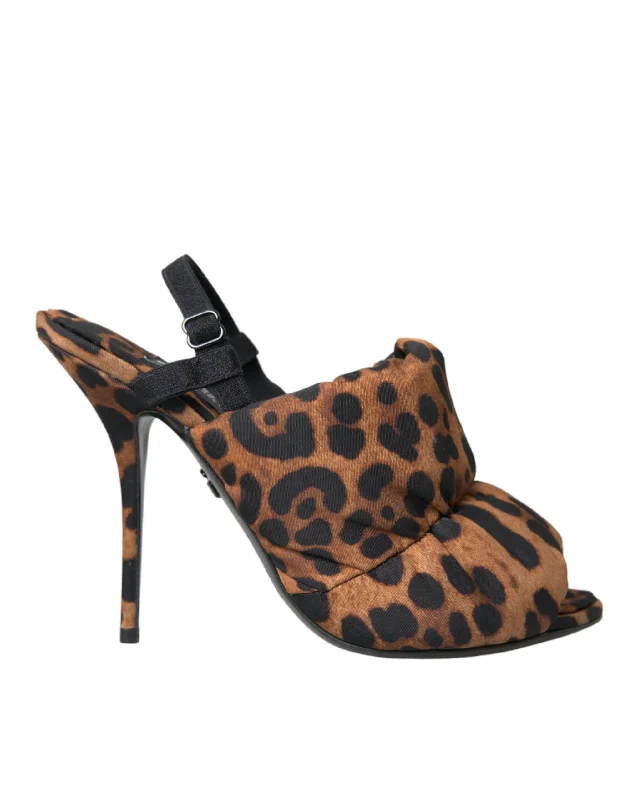 Year-End Clearance Dolce & Gabbana  Leopard Slingback Heels Sandals Women's Shoes