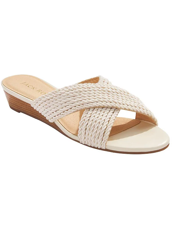 Mega Deal Dolphin Mini Womens Woven Slip-On Wedge Sandals