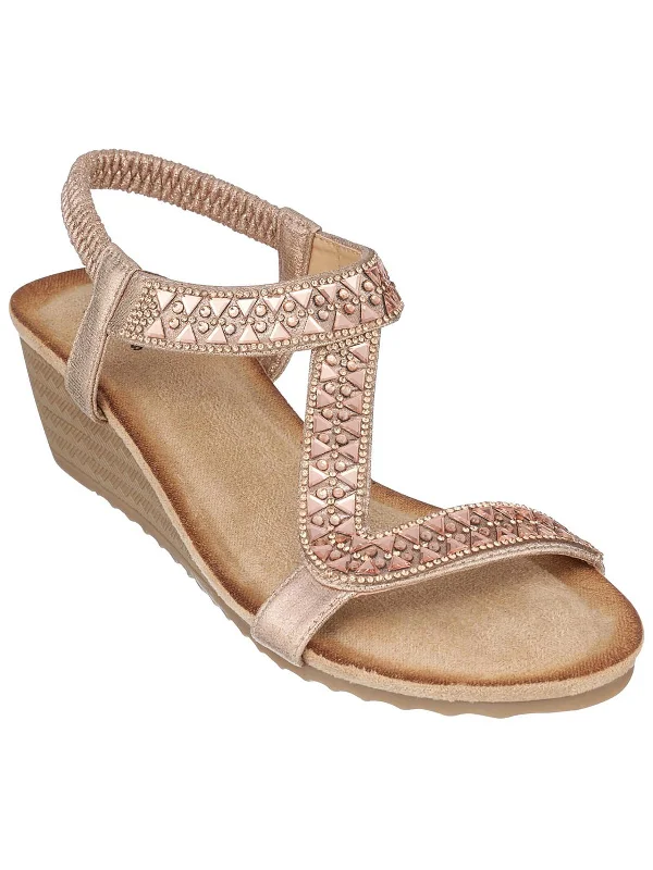 Amazing Deals Dua Womens Embellished Almond Toe Wedge Sandals