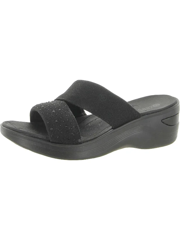 Special Buy Dynasty Bright Womens Metallic Embellished Wedge Sandals
