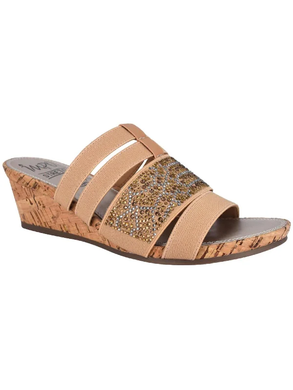 Savings Galore Emberly Womens Cork Memory Foam Wedge Sandals