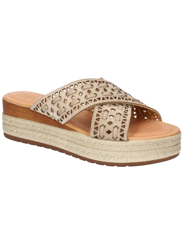 Weekend Specials to Relish EXA-ITALY Womens Leather Open Toe Platform Sandals