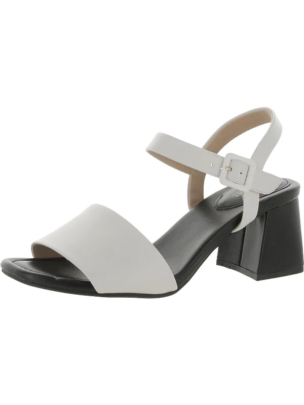 Closeout Sale Farrah 2 Piece Womens Leather Ankle Strap Heels