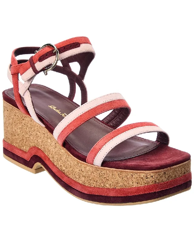 Mega Sale Ferragamo Mysen Suede Wedge Sandal