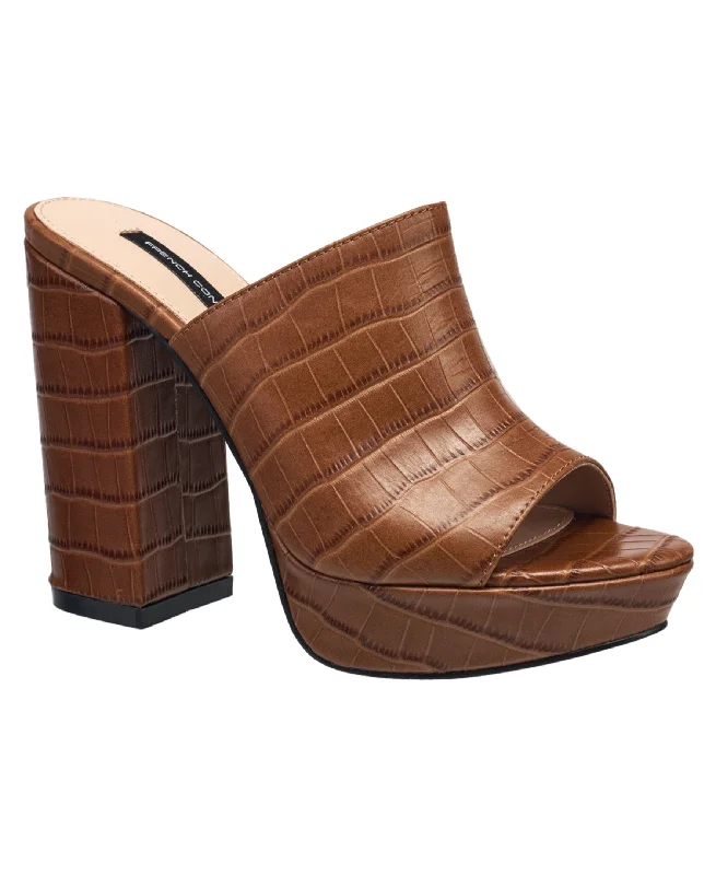 Savings Spectacular French Connection Women's Lewis Croc Leather Peep Toes Sandal