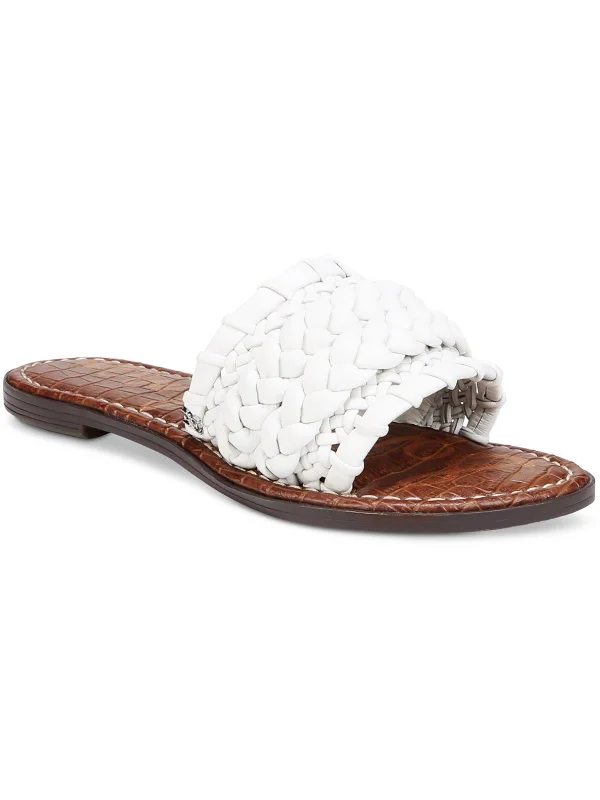 white woven leather