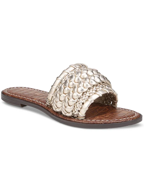 gold woven leather