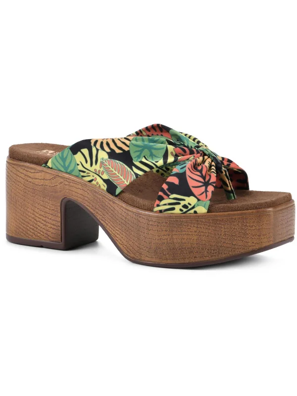 green multi tropical fabric