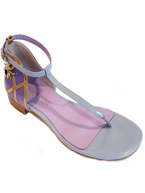 Deep Savings Gloria Womens Patent Leather Thong Ankle Strap