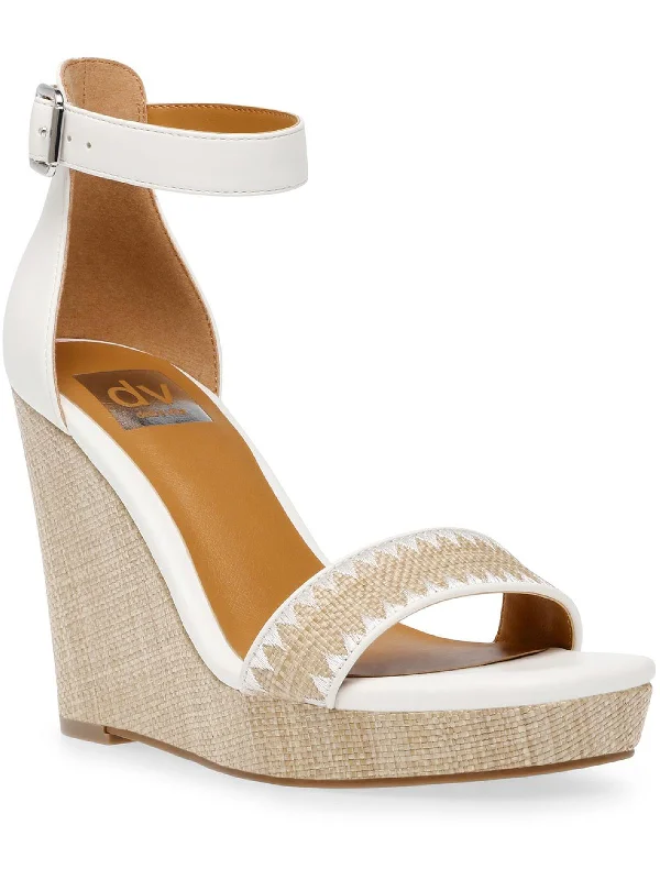 Weekend Savings Sensation Harla Womens Faux Leather Platform Wedge Sandals