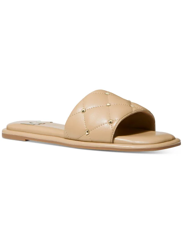Weekend Savings Bonanza HAYWORTH SLIDE Womens Faux Leather Studded Flatform Sandals