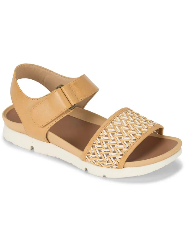 Weekend Savings Sensation Holleen Womens Faux Leather Ankle Strap Slingback Sandals