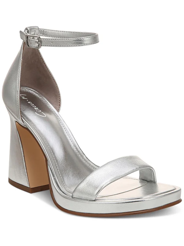 Deal Frenzy Holmes Womens Faux Leather Ankle Strap Heels