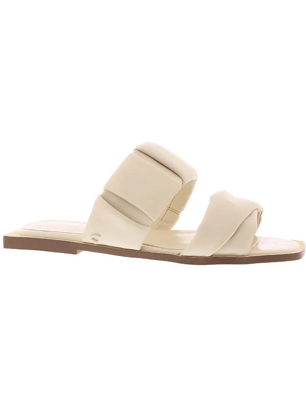 Your Exclusive Discount Awaits Inara  Womens Faux Leather Open Toe Slide Sandals
