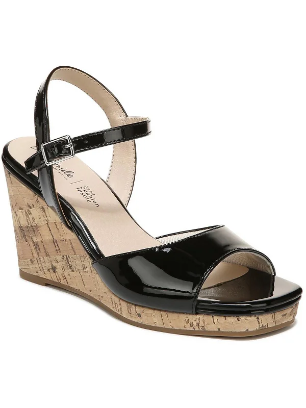 Special Price Island Time Womens Solid Ankle Strap Wedge Sandals