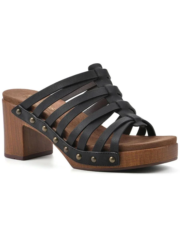 Unmissable Offer Jackpot Womens Faux Leather Slip On Block Heel