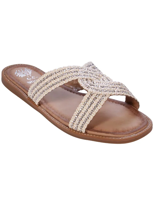 Super Sale JANELL Womens Embellished Woven Slide Sandals
