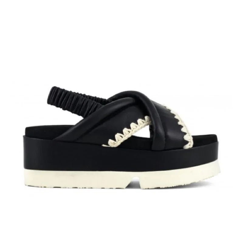 Your Next Fashion Find Is On Sale Japanese Criss-Cross Platform Sandal In Black/ivory Your Next Fashion Find Is On Sale Japanese Criss-Cross Platform Sandal In Black/ivory