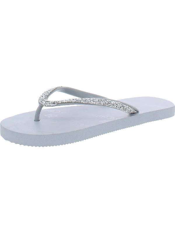 Deep Discounts JC-Shimmery Womens Rhinestone Sandals Flip-Flops