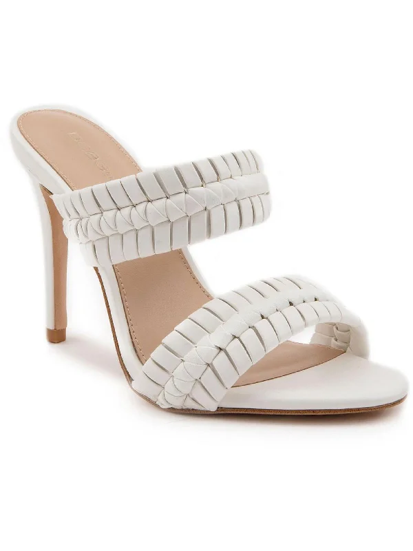 Price Buster Jendi Womens Faux Leather Woven Heel Sandals