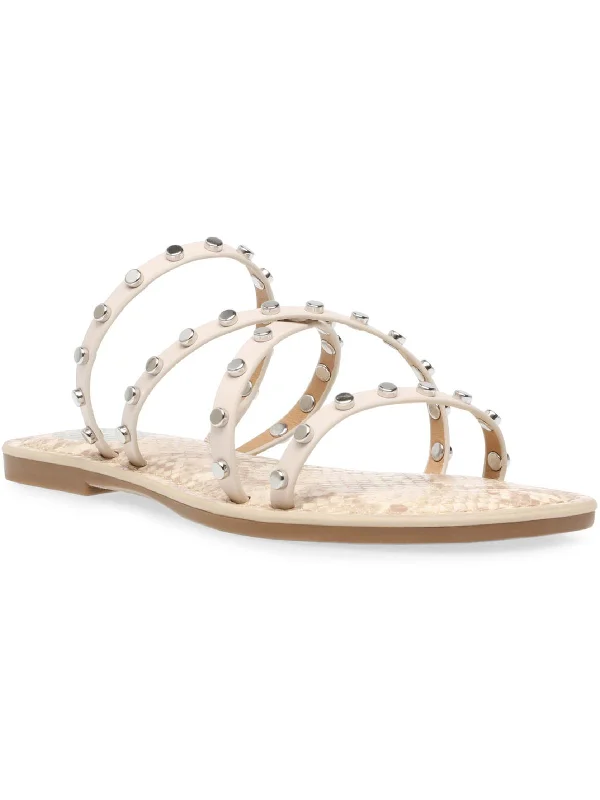 Price Cut Jillen Womens Faux Leather Slip On Slide Sandals