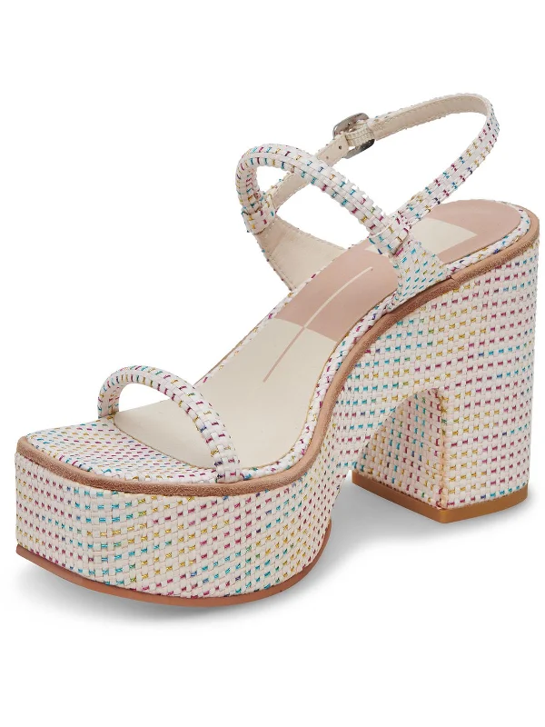 Weekend Deals That Impress Jodie Pride Womens Raffia Metallic Block Heel