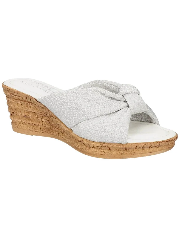 Weekend Discounts You Deserve Jolanda Womens Criss-Cross Knot-Front Wedge Sandals