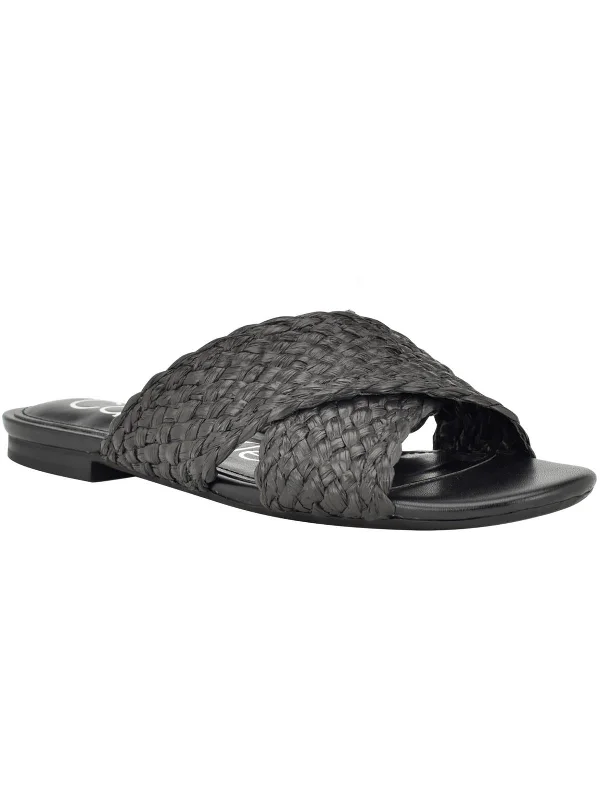 Online Deal June2 Womens Slip On Flat Slide Sandals