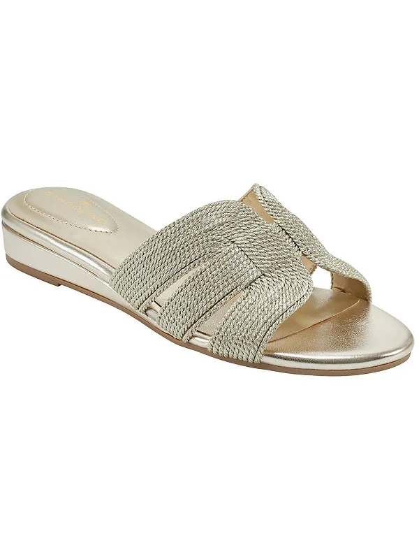 Super Bargain Kaylor 2 Womens Faux Leather Braided Slide Sandals