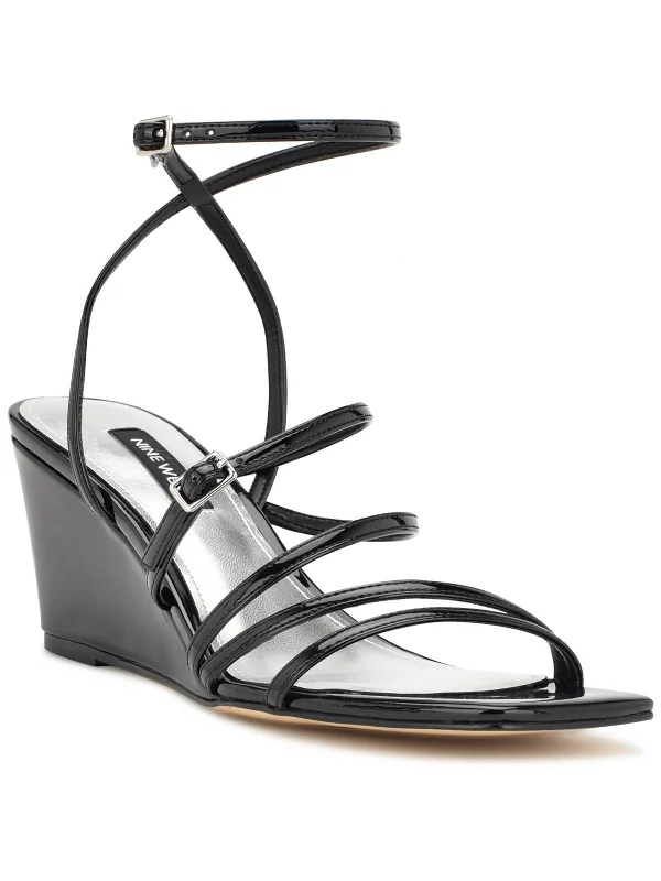 Lowest Prices This Weekend – Don't Miss Out Keamer Womens Patent Ankle Strap Wedge Sandals