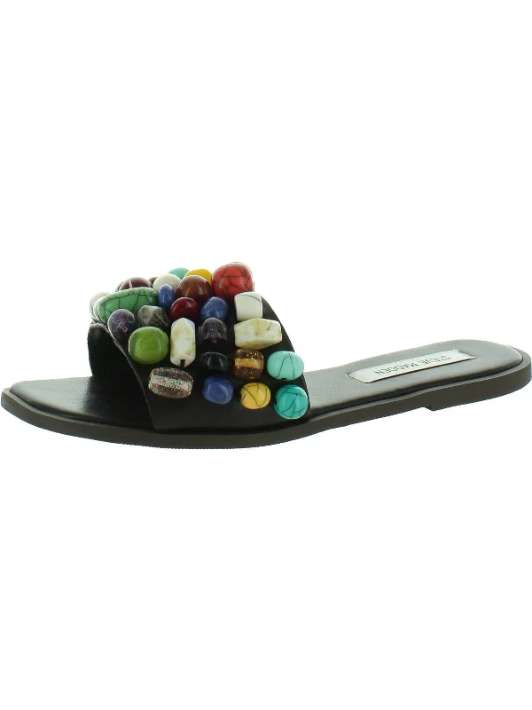 Clearance Event Knicky Womens Faux Leather Slide Sandals