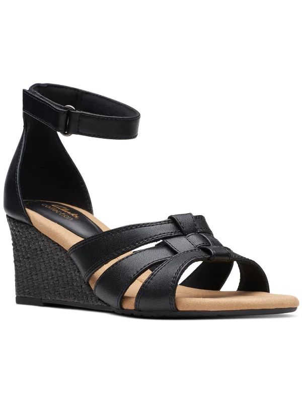 Savings Spectacular Kyarra Joy Womens Leather Woven Wedge Sandals