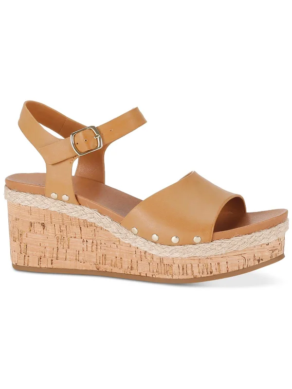 Buy Today Laceyy Womens Faux Leather Ankle Strap Wedge Sandals