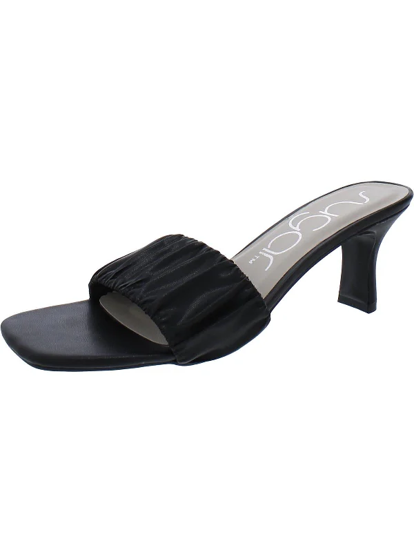 Weekend Shopping Bliss Leader Womens Faux Leather Square Toe Heels