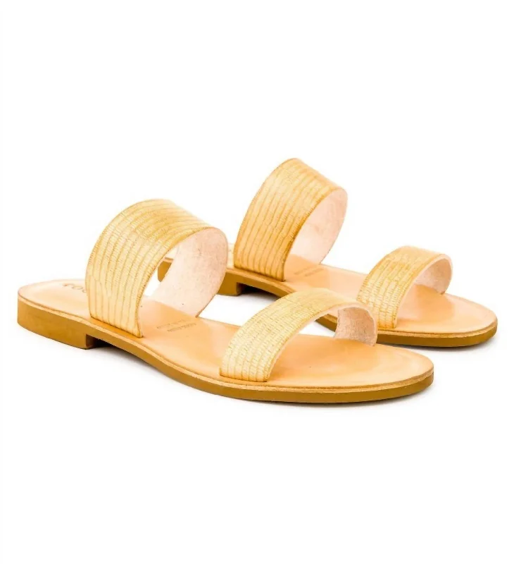 Bonus Offer Leather Slide Sandal In Natural