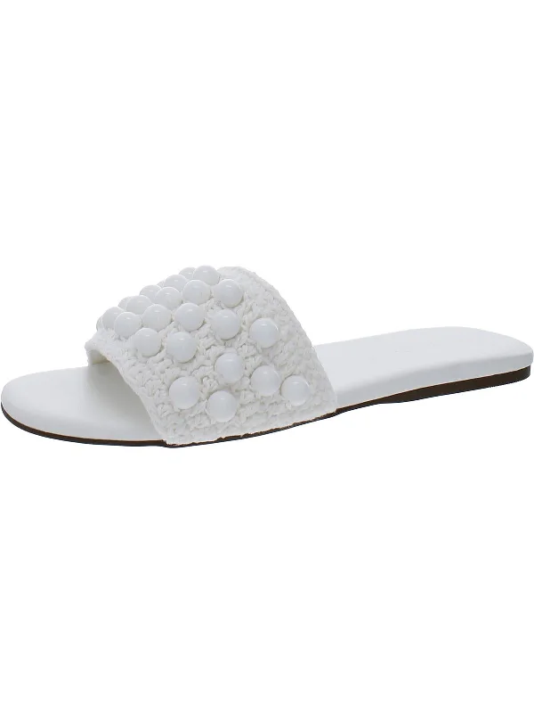 Weekend Bargains to Snag LeeLee Womens Woven Embellished Slide Sandals