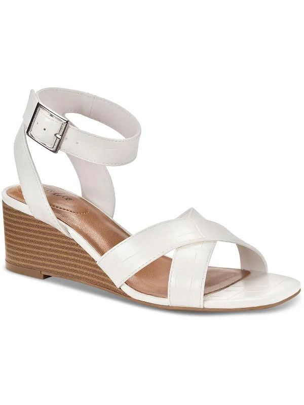 Exclusive Deal Leezaap Womens Sling Back Faux Leather Wedge Sandals