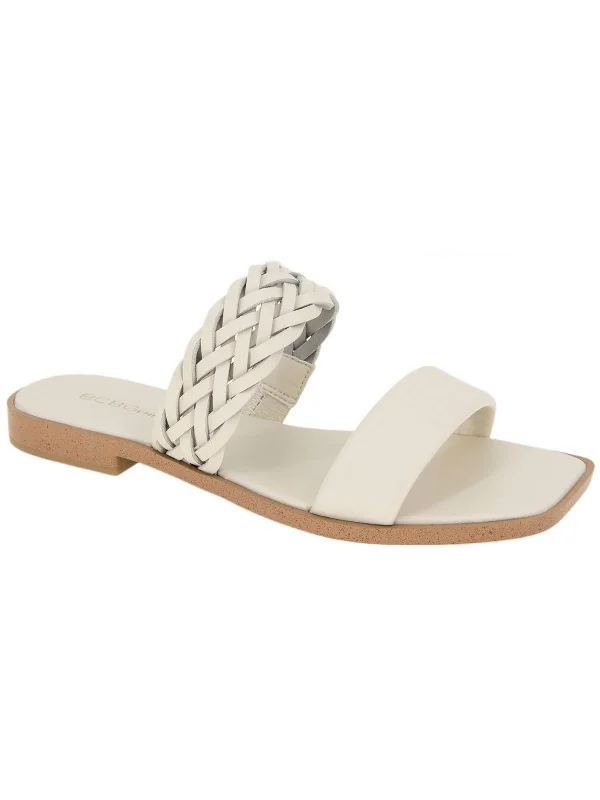 Flash Deals Lereda Womens Faux Leather Slide Sandals