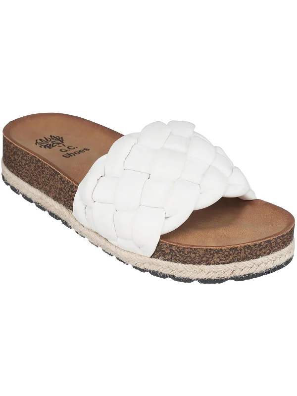 Grand Opening Sale Lesley Womens Braided Slip-On Slide Sandals
