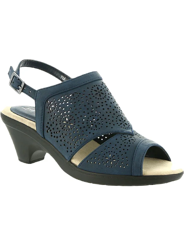Weekend Savings Delight Linda Womens Faux Leather Comfort Heel Sandals