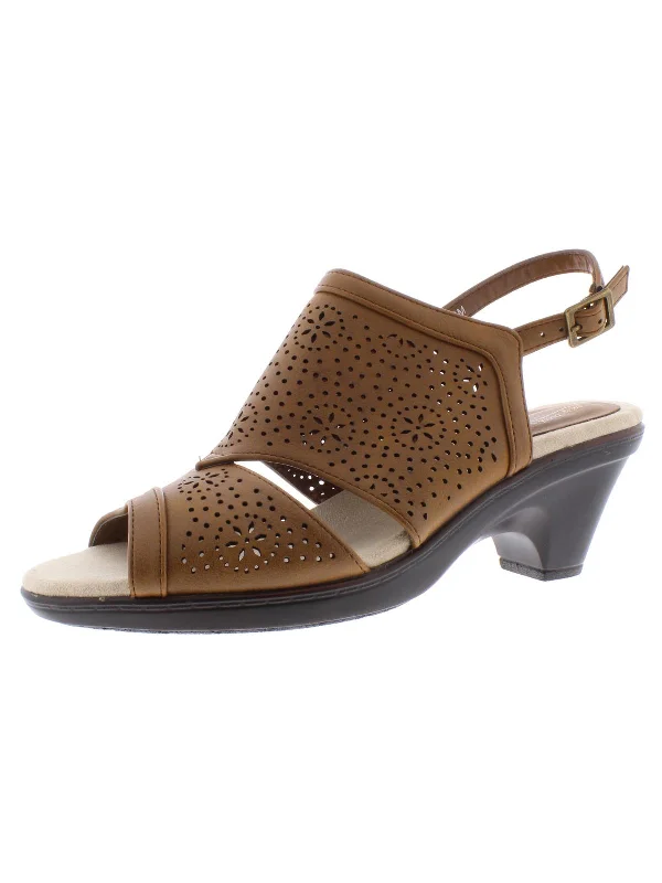 Weekend Specials to Enjoy Linda Womens Faux Leather Comfort Wave Slingback Sandals