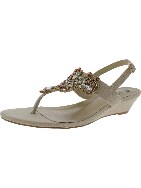 Massive Savings Loni Womens Canvas Thong T-Strap Sandals