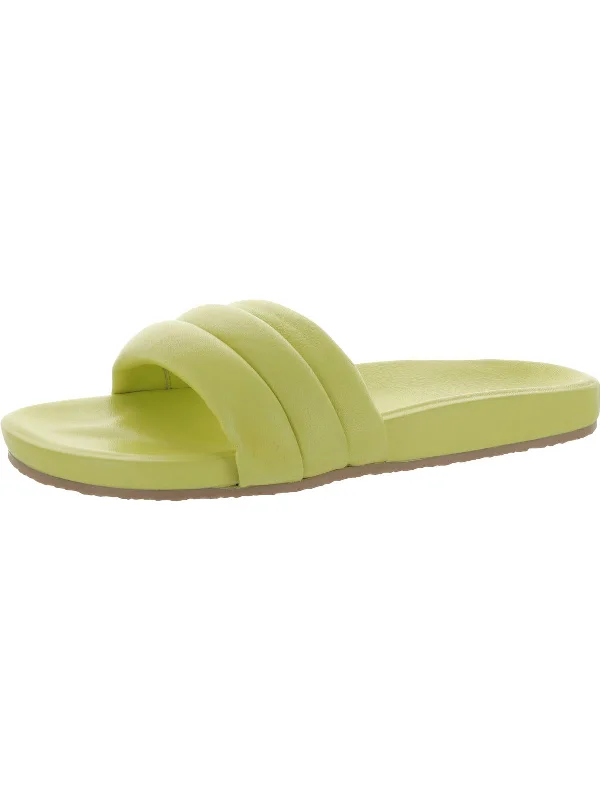 Weekend Savings Bonanza Low Key Womens Leather Open Toe Flat Sandals