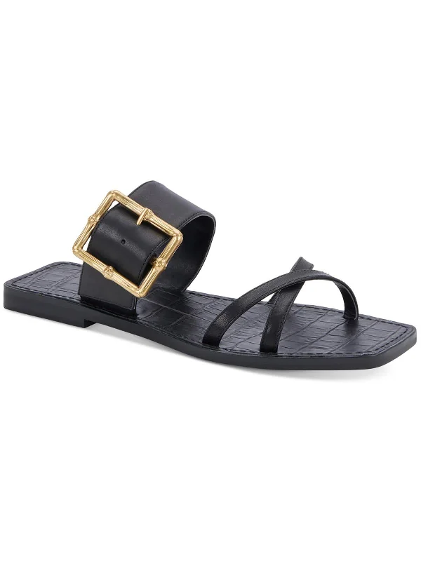 Weekend Deals to Make You Smile LOWYN Womens Leather Slip On Slide Sandals
