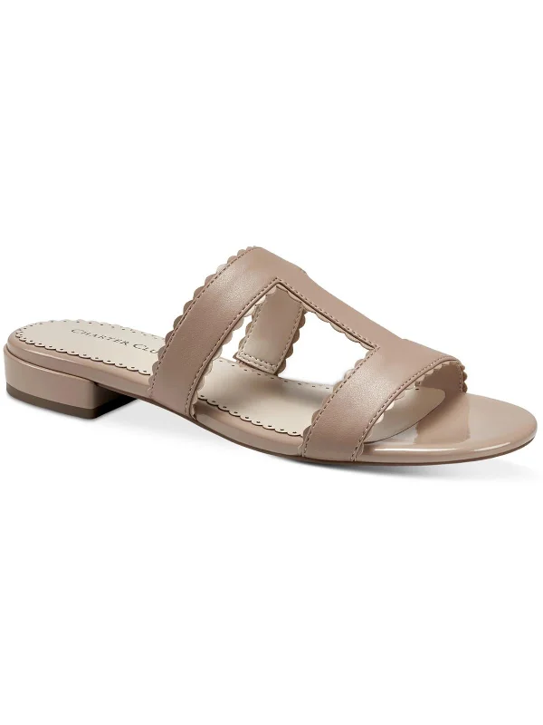 Weekend Bargains to Love Lulia Womens Patent Round Toe Slide Sandals
