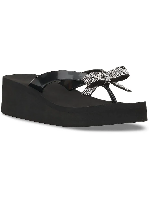 Quick Deals MAGENTAF Womens Slip On Thong Wedge Sandals