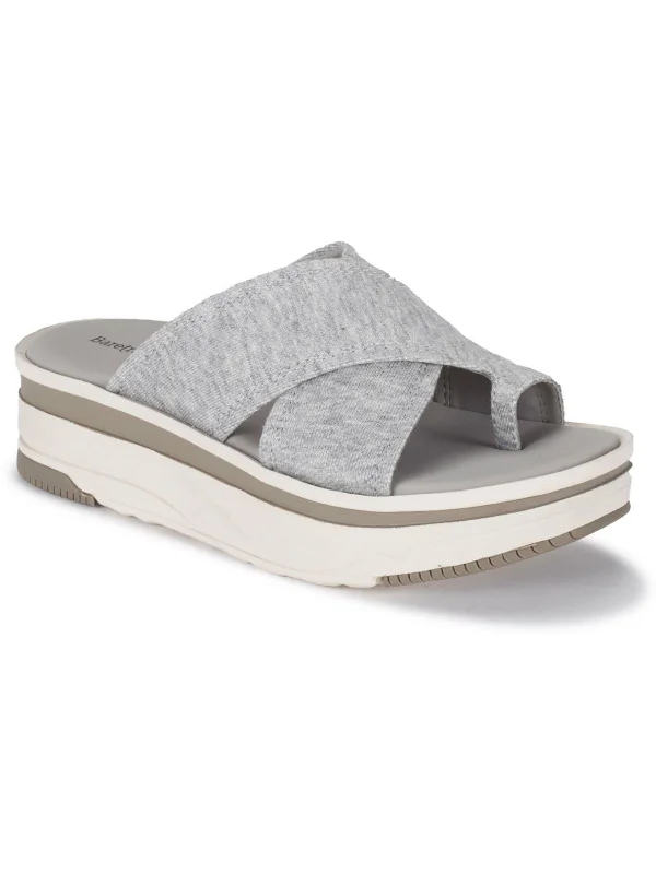 Year-End Sale Maggey Womens Denim Toe Loop Slide Sandals