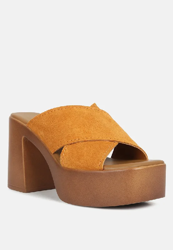 Shop Your Favorites Before They're Gone MATRIX Criss Cross Strap Block Heel Sandals in Light Tan