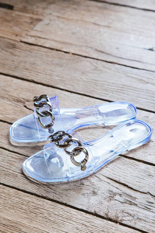 Act Now Midsummer Slide Sandal In Clear