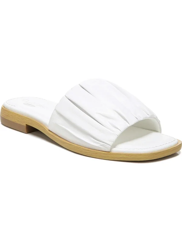 Friends and Family Sale Mimosa Womens Leather Slip On Slide Sandals